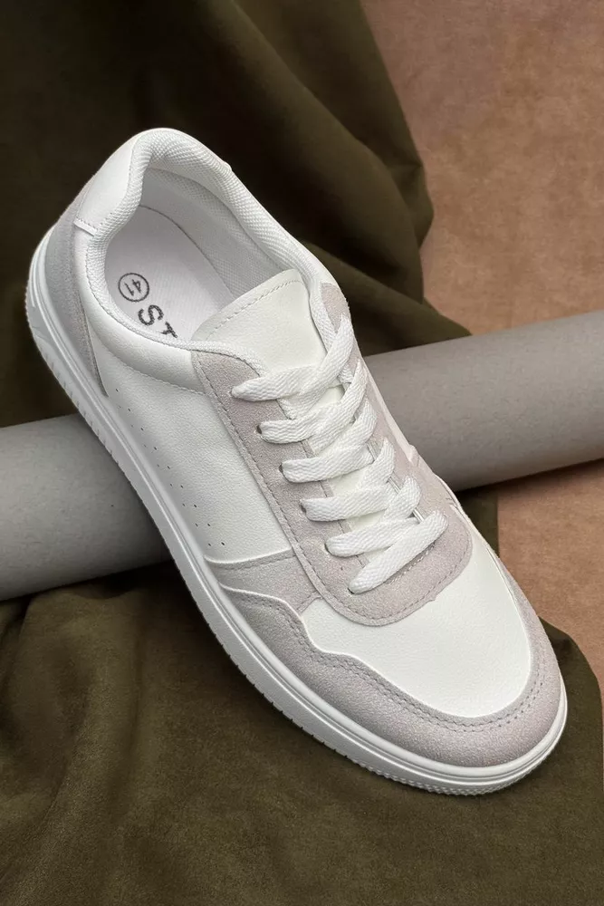 Купить Кеды мужские, цвет бело-серый, 248RR194-7R оптом - Фото №1