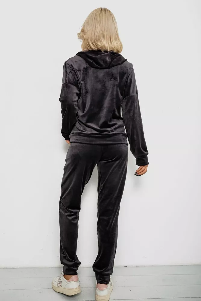 Купити Спортивний костюм жіночий велюровий, колір чорнильний, 257R4122 оптом - Фото №4