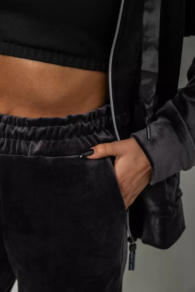 Купити Спортивний костюм жіночий велюровий, колір чорнильний, 257R4122 оптом - Фото №6