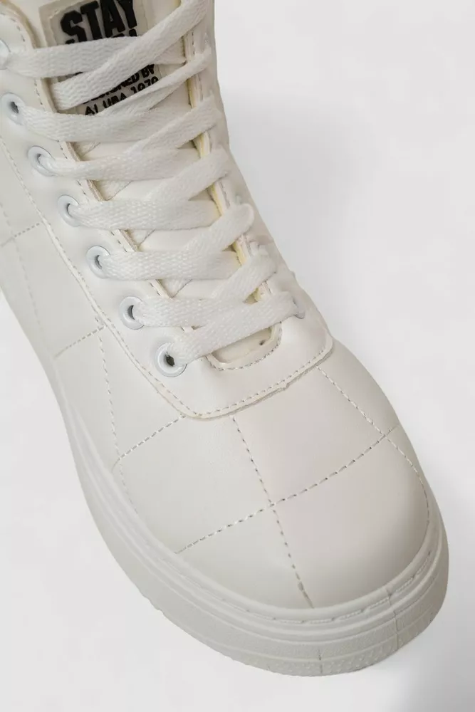 Купити Кеди жіночі на хутрі, колір білий, 248RK09 - Фото №2