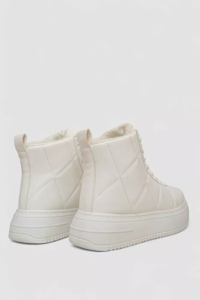 Купити Кеди жіночі на хутрі, колір білий, 248RK09 - Фото №4