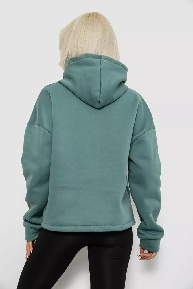 Купить Худи женский с капюшоном на флисе  -уценка, цвет оливковый, 257R335-U - Фото №4