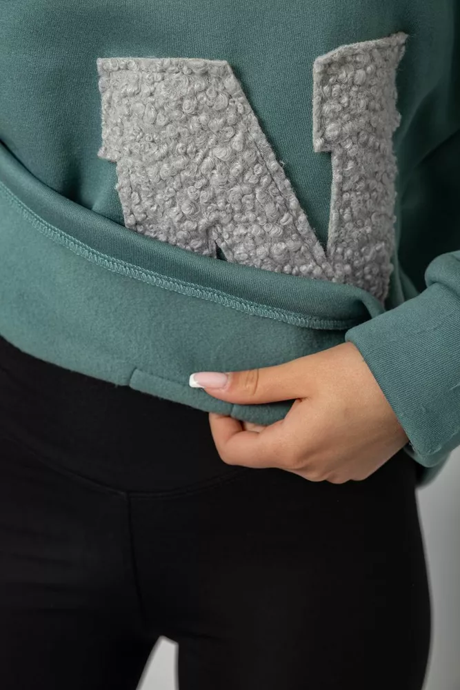 Купить Худи женский с капюшоном на флисе  -уценка, цвет оливковый, 257R335-U - Фото №6