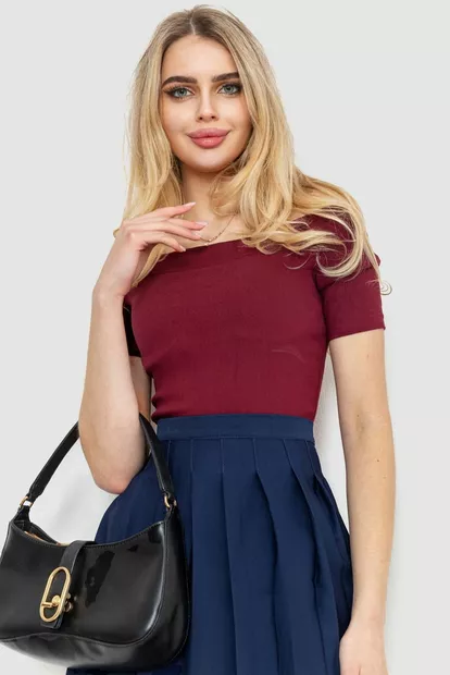Топ однотонний  -уцінка, колір бордовий, 186R022-U-1