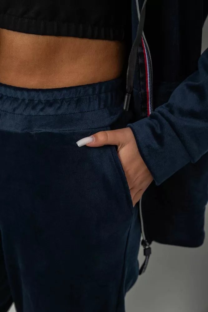 Купить Спортивный костюм женский велюровый, цвет синий, 257R4122 - Фото №7