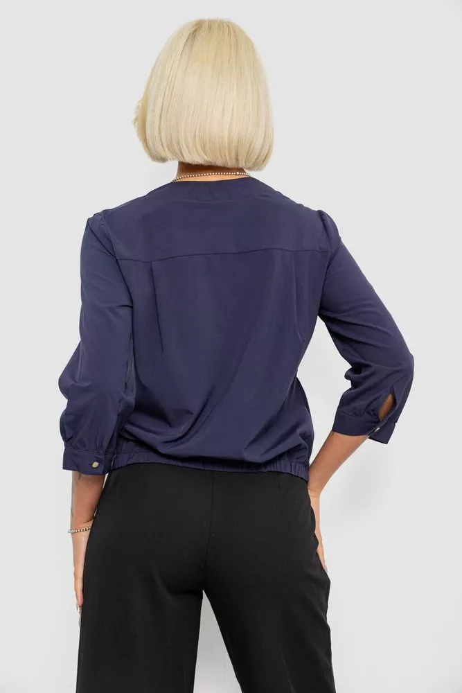 Купить Блуза однотонная, цвет темно-синий, 230R91-2 - Фото №4
