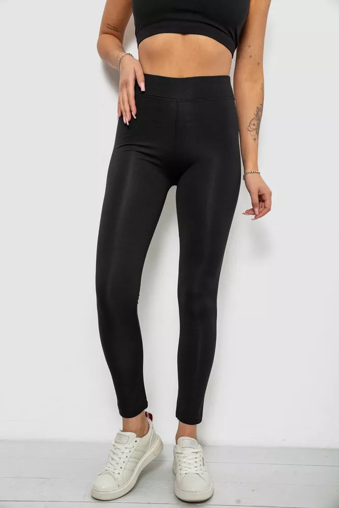 Купити Лосіни жіночі утеплені, колір чорний, 214R329 - Фото №2