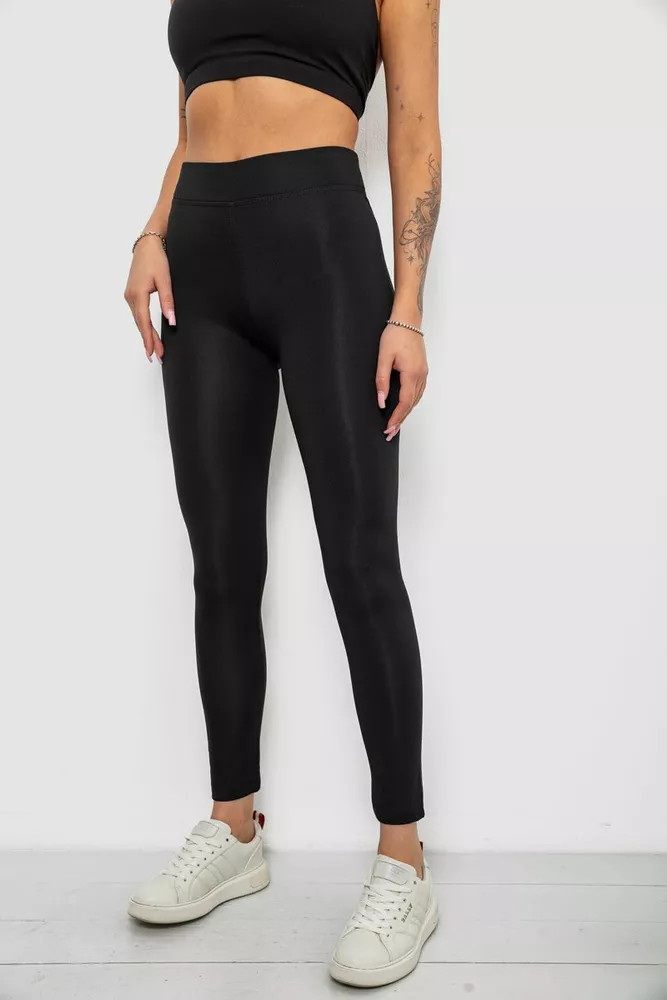 Купити Лосіни жіночі утеплені, колір чорний, 214R329 - Фото №4