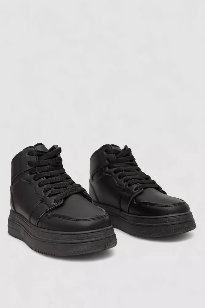 Купити Кросівки жіночі зимові, колір чорний, 248RBB07 - Фото №3