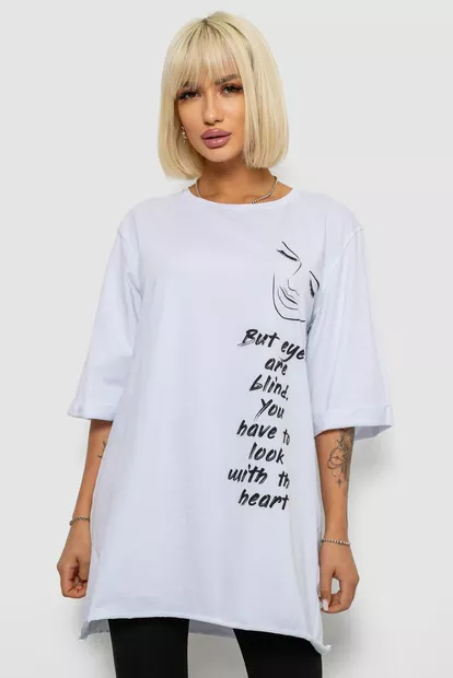 Футболка женская с принтом, цвет белый, 244R2008