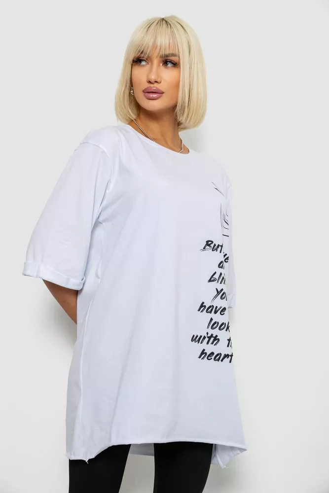 Купить Футболка женская с принтом, цвет белый, 244R2008 - Фото №3