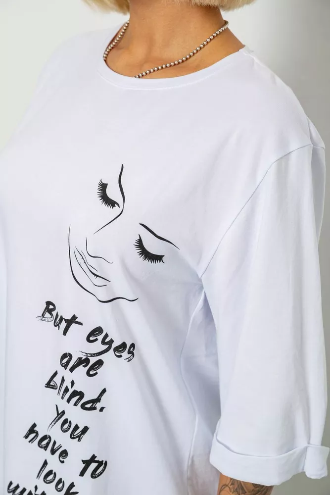 Купить Футболка женская с принтом, цвет белый, 244R2008 - Фото №5