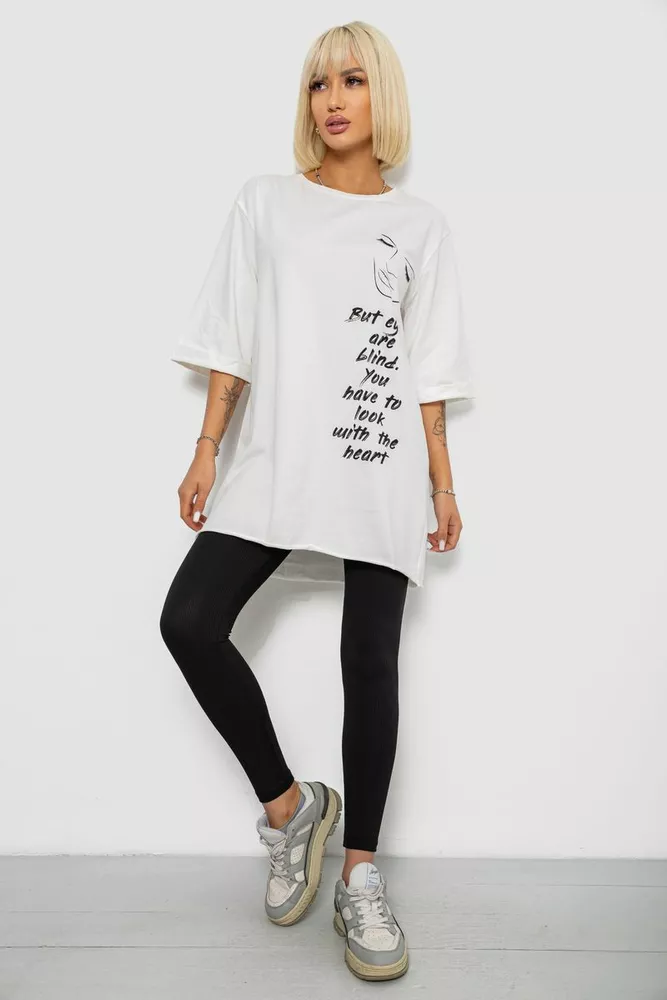 Купить Футболка женская с принтом, цвет молочный, 244R2008 - Фото №2