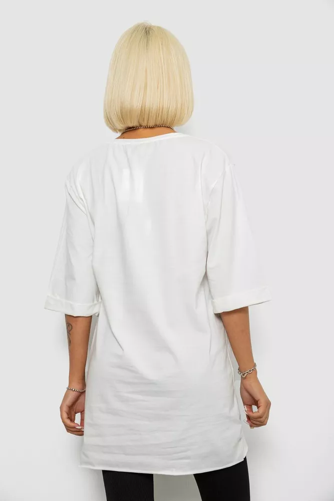 Купить Футболка женская с принтом, цвет молочный, 244R2008 - Фото №4