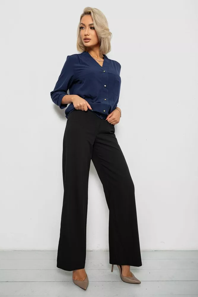 Купити Блуза однотонна, колір синій, 230R91-2 - Фото №2