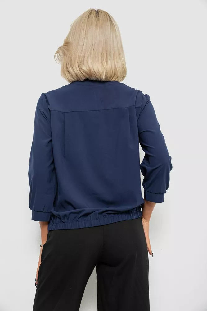 Купити Блуза однотонна, колір синій, 230R91-2 - Фото №4