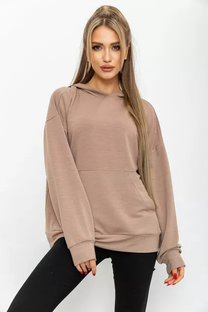 Худи жіночий двохнитка, колір мокко, 102R282