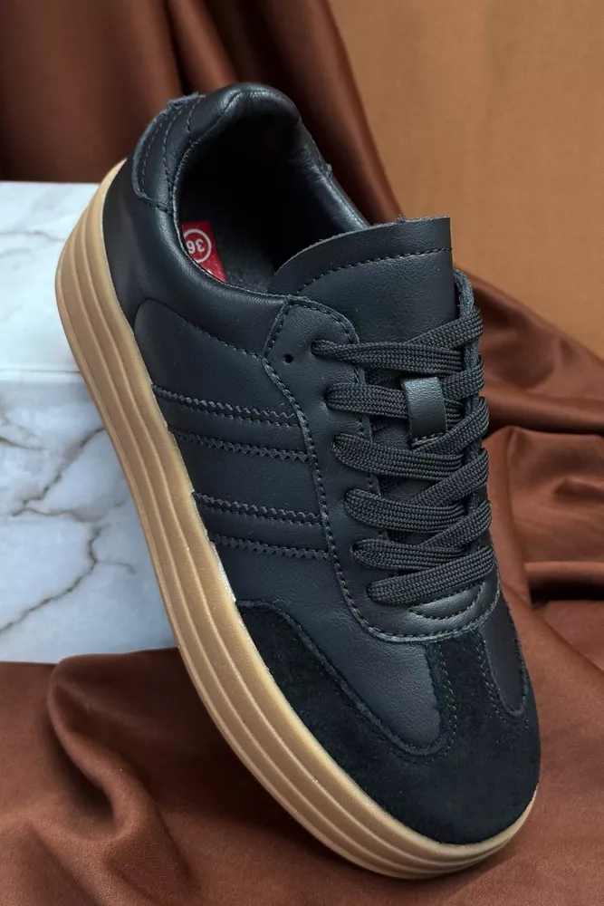 Купить Кроссовки женские демисезонные, цвет черно-бежевый, 248RCX1580 - Фото №7