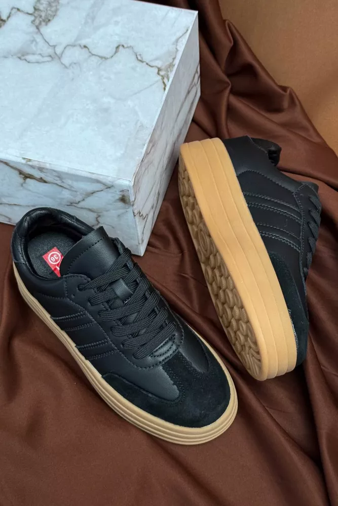 Купить Кроссовки женские демисезонные, цвет черно-бежевый, 248RCX1580 - Фото №8