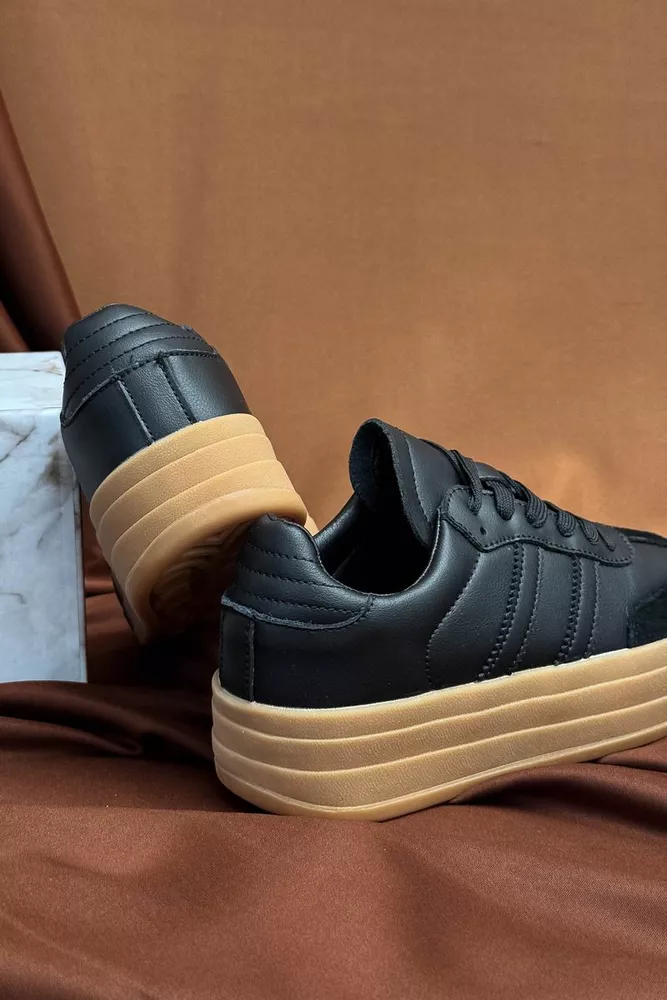 Купить Кроссовки женские демисезонные, цвет черно-бежевый, 248RCX1580 - Фото №9