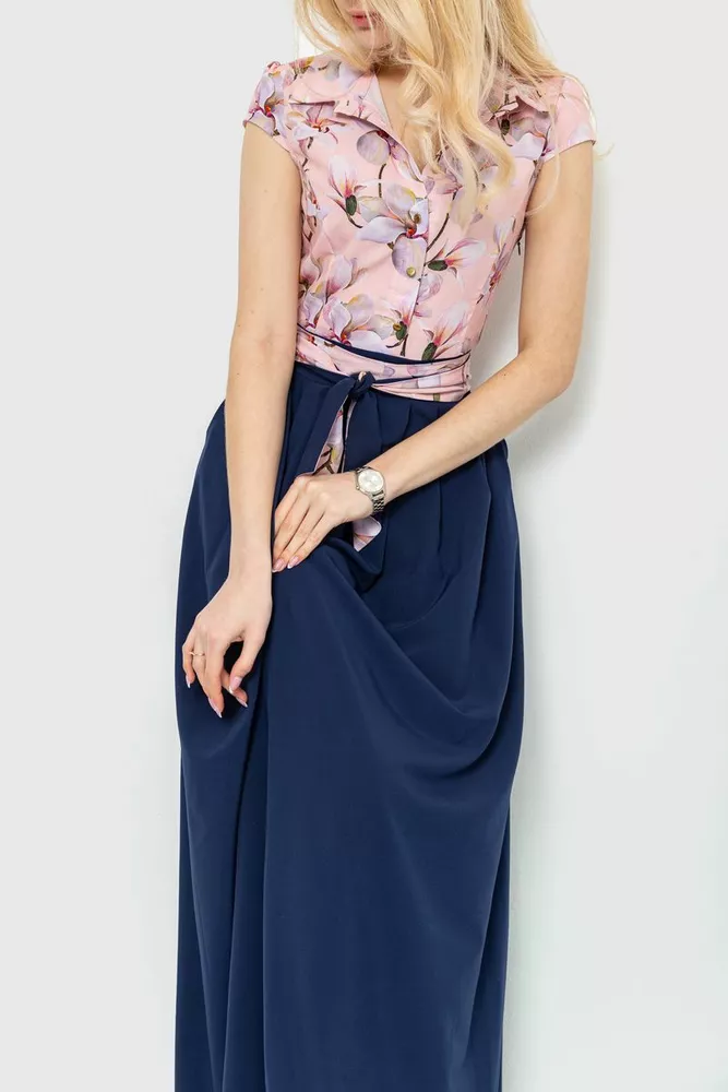 Купити Сукня з квітковим принтом, колір синьо-рожевий, 230R79 - Фото №3