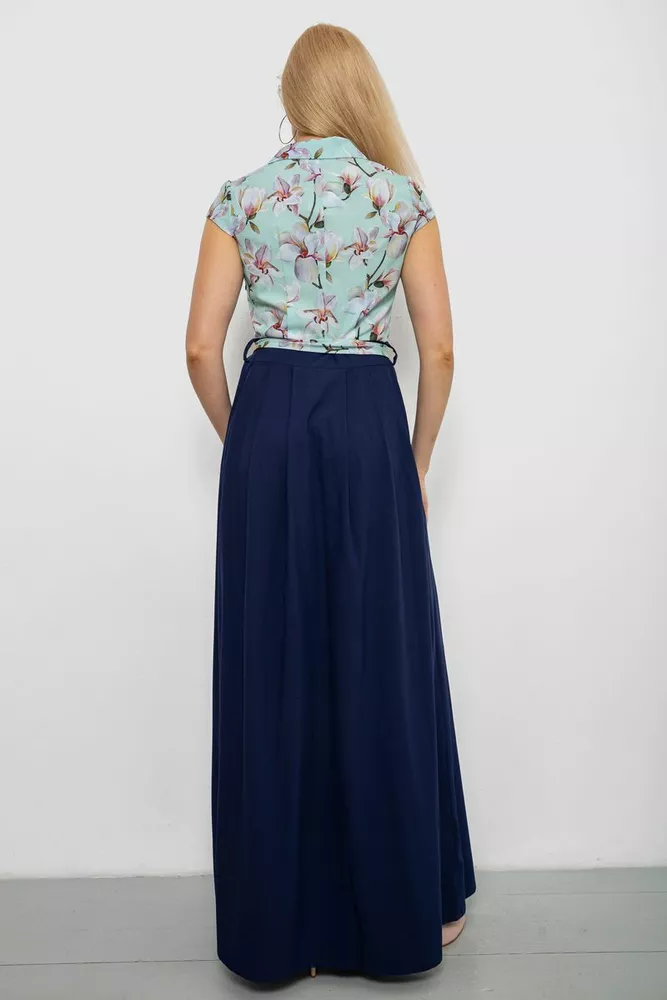 Купить Платье с цветочным принтом, цвет мятно-синий, 230R79 - Фото №4