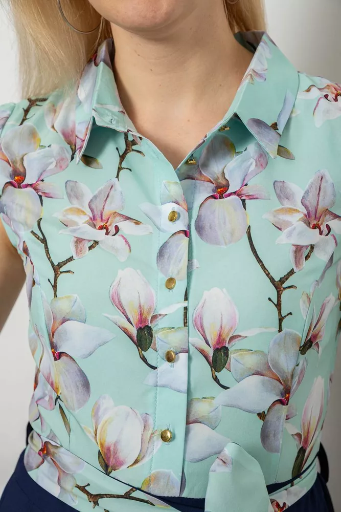 Купить Платье с цветочным принтом, цвет мятно-синий, 230R79 - Фото №5