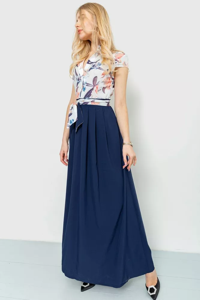 Купити Сукня з квітковим принтом, колір молочно-синій, 230R79 - Фото №3