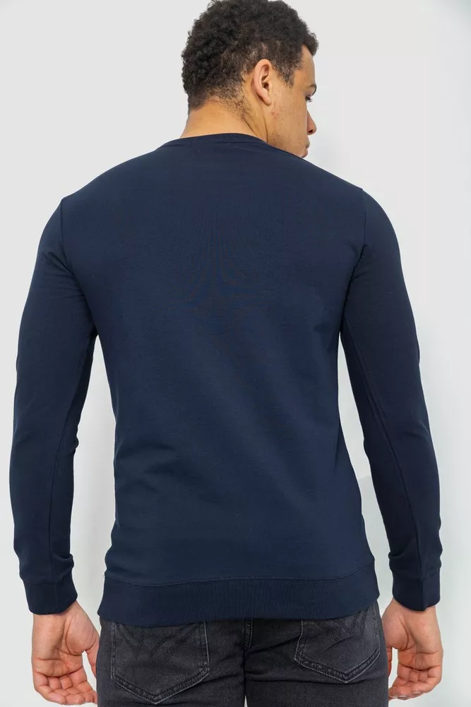 Купити Батник чоловічий двонитка, колір темно-синій, 244RW016 - Фото №4