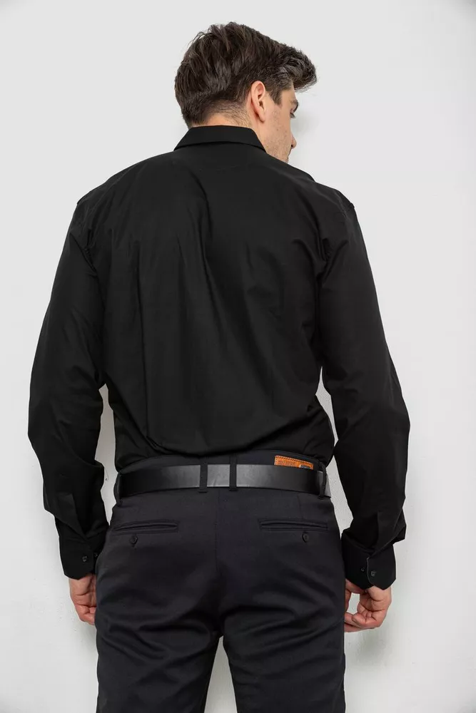 Купить Рубашка мужская однотонная, цвет черный, 186R7150 - Фото №5