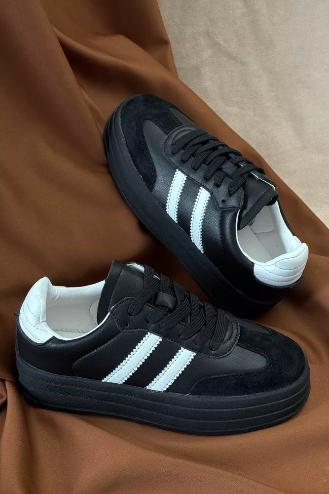 Купить Кроссовки женские демисезонные, цвет черно-белый, 248RCX1580 оптом - Фото №1