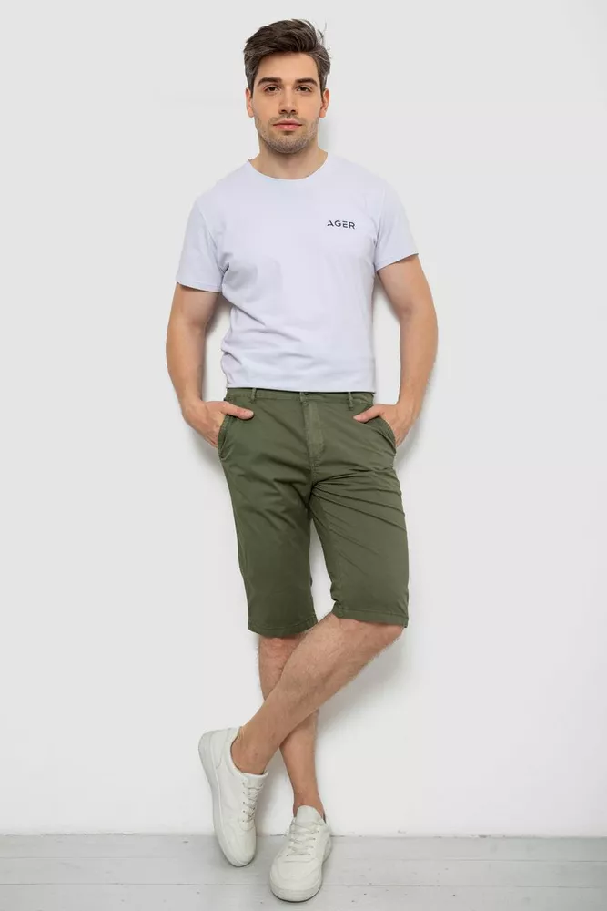 Купити Шорти чоловічі  -уцінка, колір хакі, 244RLS24-0180-U-12 - Фото №2