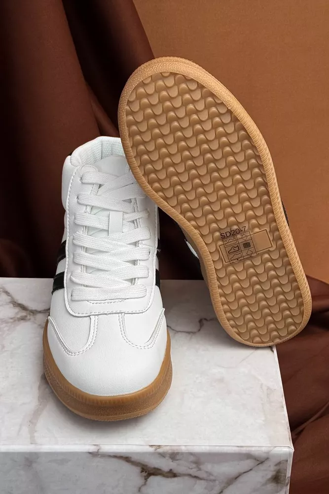 Купити Кросівки жіночі демісезонні, колір біло-чорний, 248RSD20-7 - Фото №11