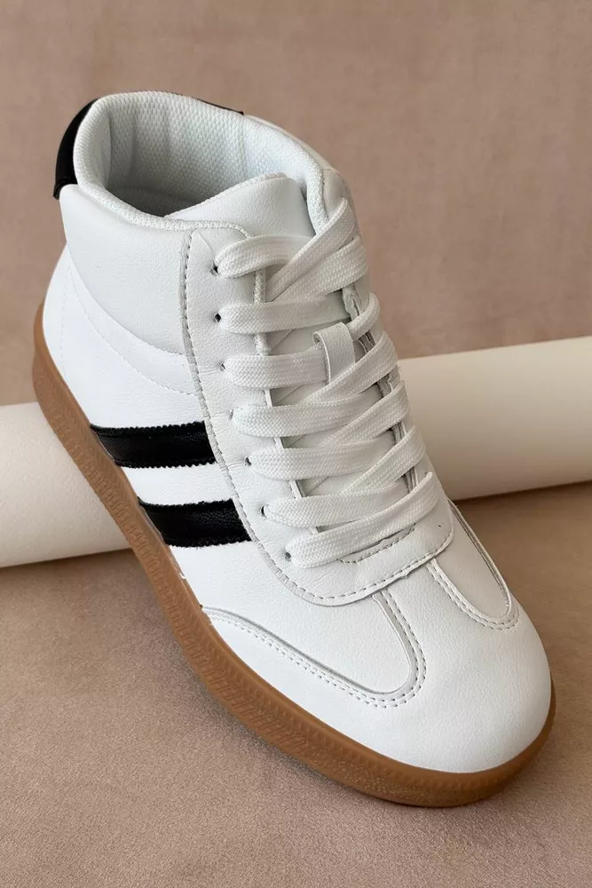 Купити Кросівки жіночі демісезонні, колір біло-чорний, 248RSD20-7 - Фото №3