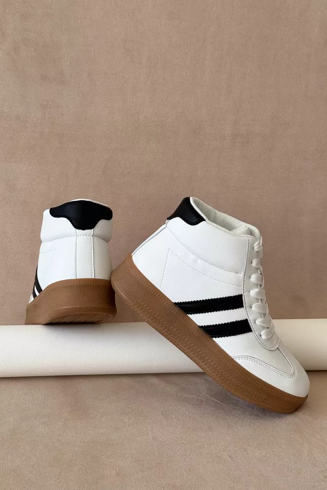 Купити Кросівки жіночі демісезонні, колір біло-чорний, 248RSD20-7 - Фото №4