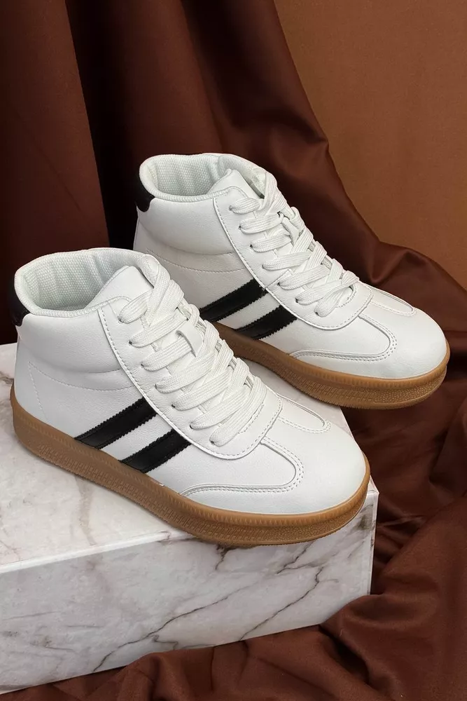 Купити Кросівки жіночі демісезонні, колір біло-чорний, 248RSD20-7 - Фото №7