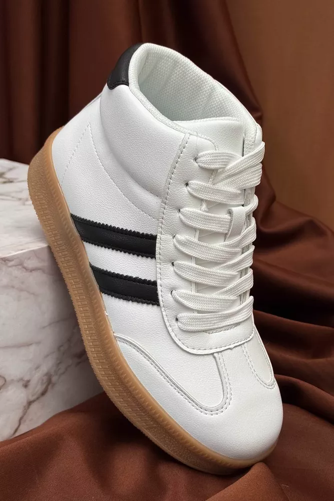 Купити Кросівки жіночі демісезонні, колір біло-чорний, 248RSD20-7 - Фото №8