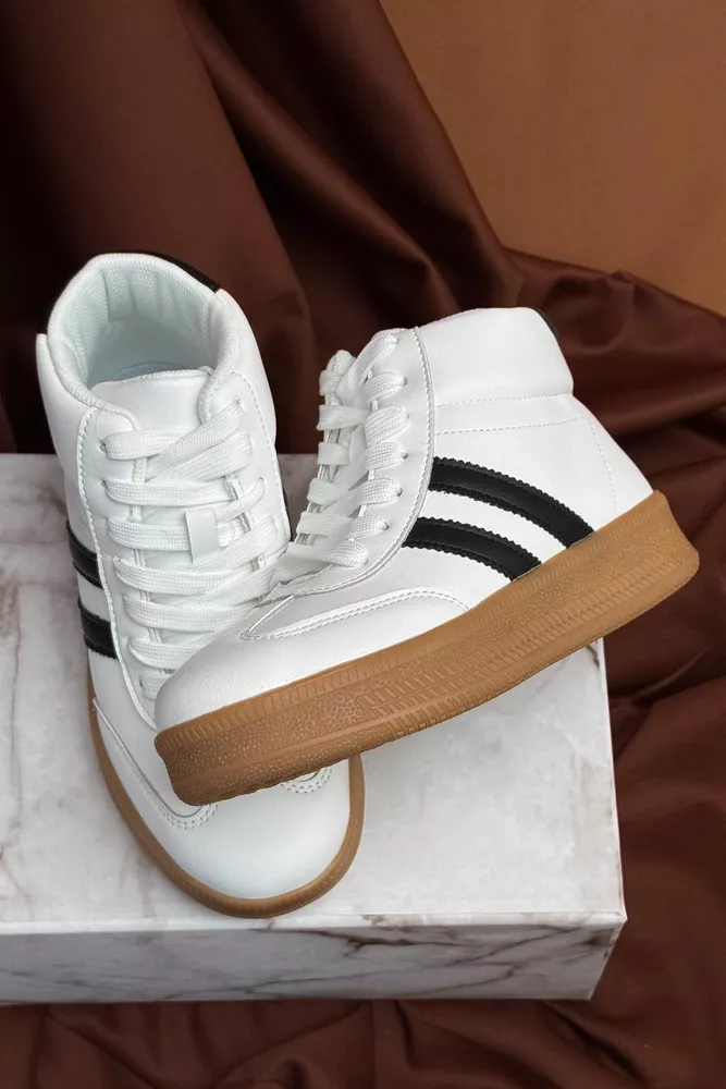 Купити Кросівки жіночі демісезонні, колір біло-чорний, 248RSD20-7 - Фото №10