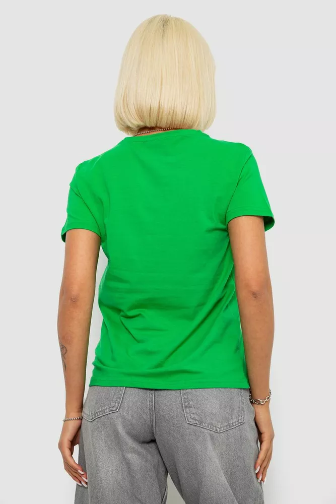 Купить Футболка женская с принтом, цвет зеленый, 244R1022 - Фото №4