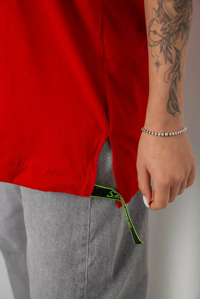 Купить Футболка женская с принтом, цвет красный, 244R4011 - Фото №6