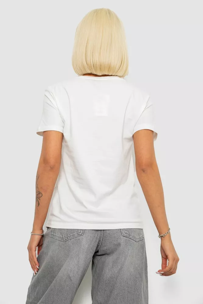 Купить Футболка женская с принтом, цвет молочный, 244R1022 - Фото №4