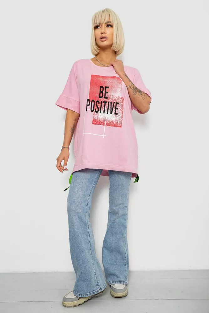 Купить Футболка женская с принтом, цвет розовый, 244R4011 - Фото №2