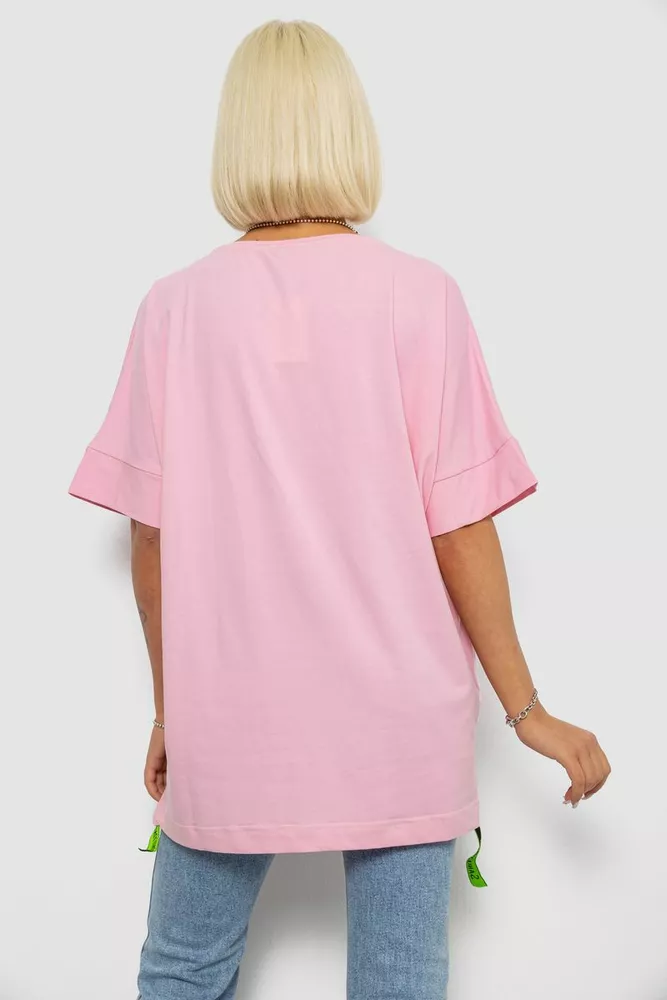 Купить Футболка женская с принтом, цвет розовый, 244R4011 - Фото №4