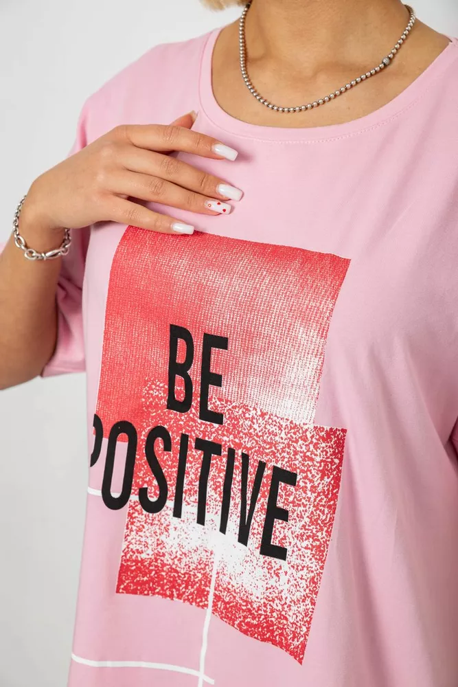 Купить Футболка женская с принтом, цвет розовый, 244R4011 - Фото №5