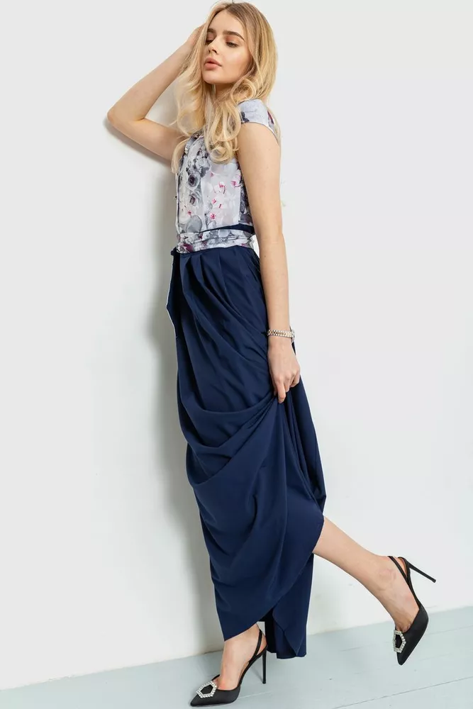 Купити Сукня з квітковим принтом, колір сіро-синій, 230R79 - Фото №3