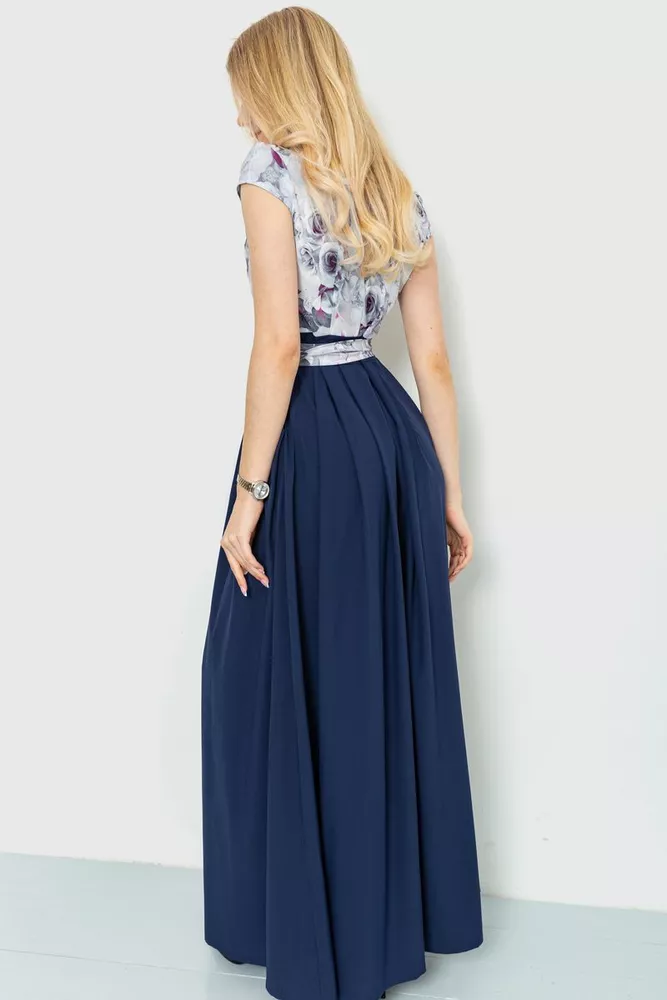 Купити Сукня з квітковим принтом, колір сіро-синій, 230R79 - Фото №4