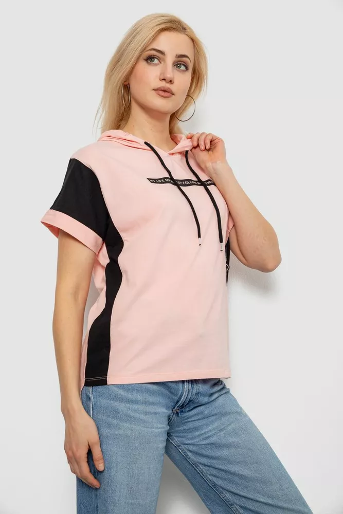Купити Футболка жіноча з принтом, колір персиковий, 244R2311-5 - Фото №3