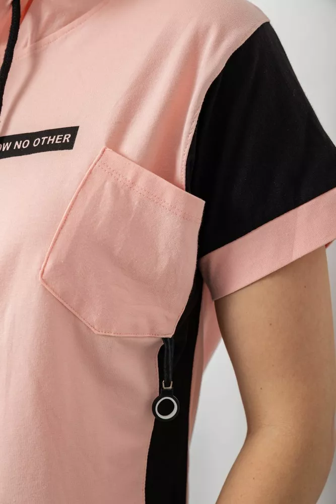 Купити Футболка жіноча з принтом, колір персиковий, 244R2311-5 - Фото №5