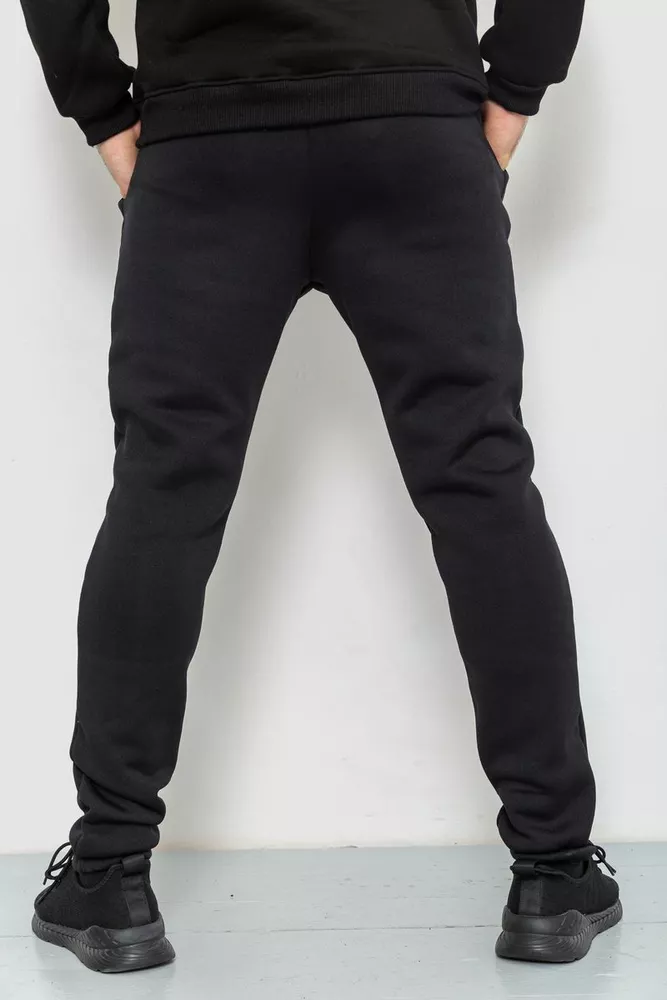 Купити Спорт чоловічі штани на флісі, колір чорний, 238R56970 - Фото №4