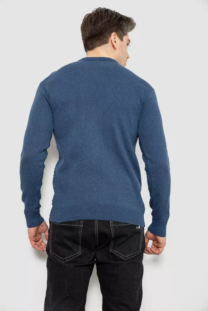 Купить Свитер мужской в полоску, цвет джинс, 161R1029 - Фото №4